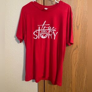 Christian Christmas True Story Nativity T-Shirt Size XL Red